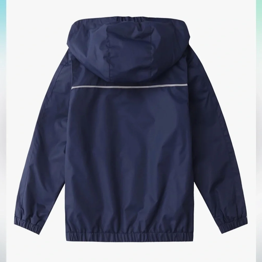 NWT Boys Fleece Lined Jacket Hooded Outdoor Windbreaker